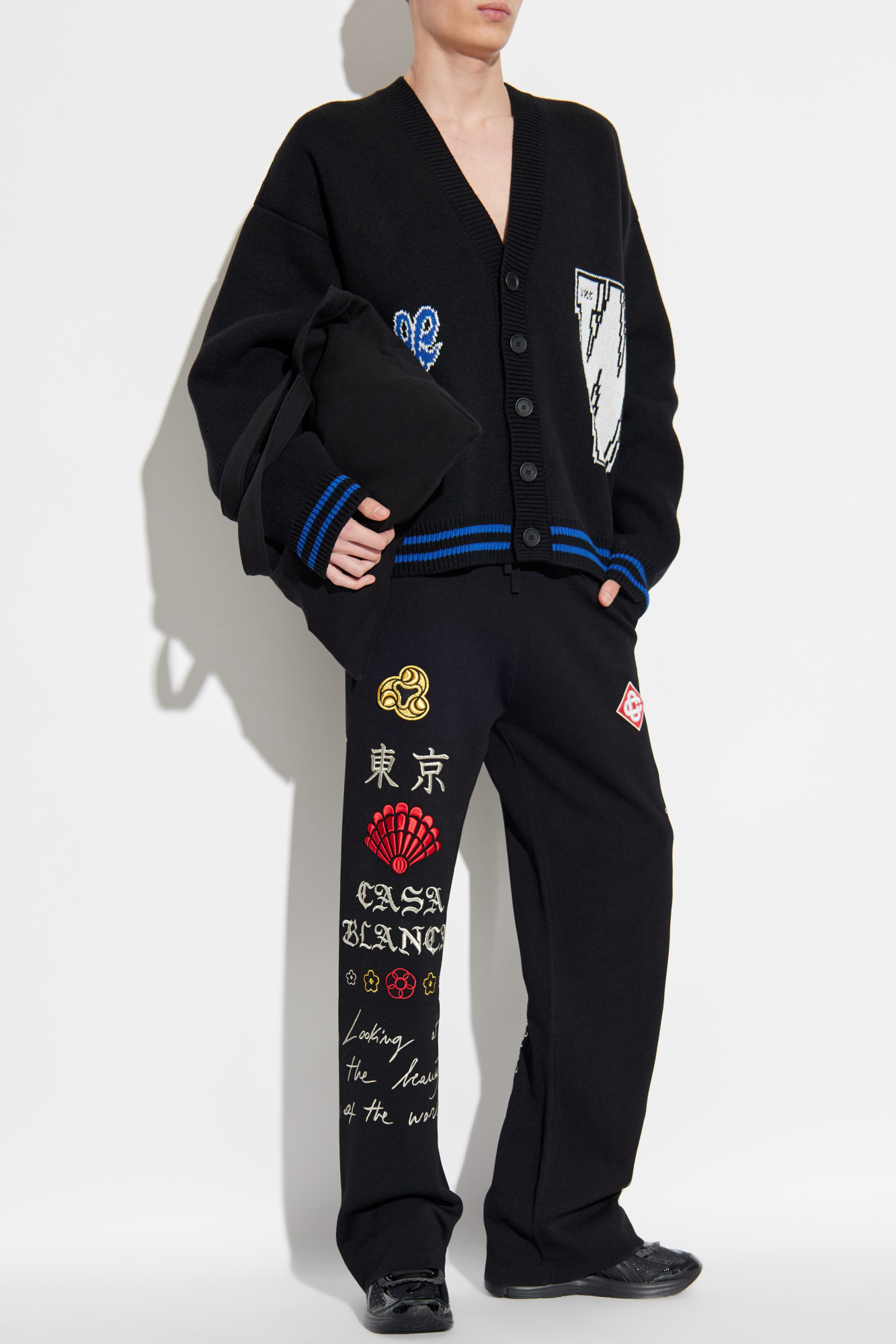 White Emblem Cardigan Unisex